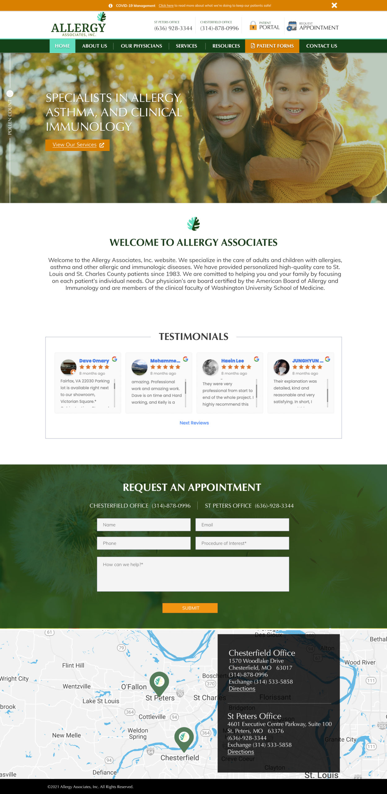 Allergy Clinic Website Design