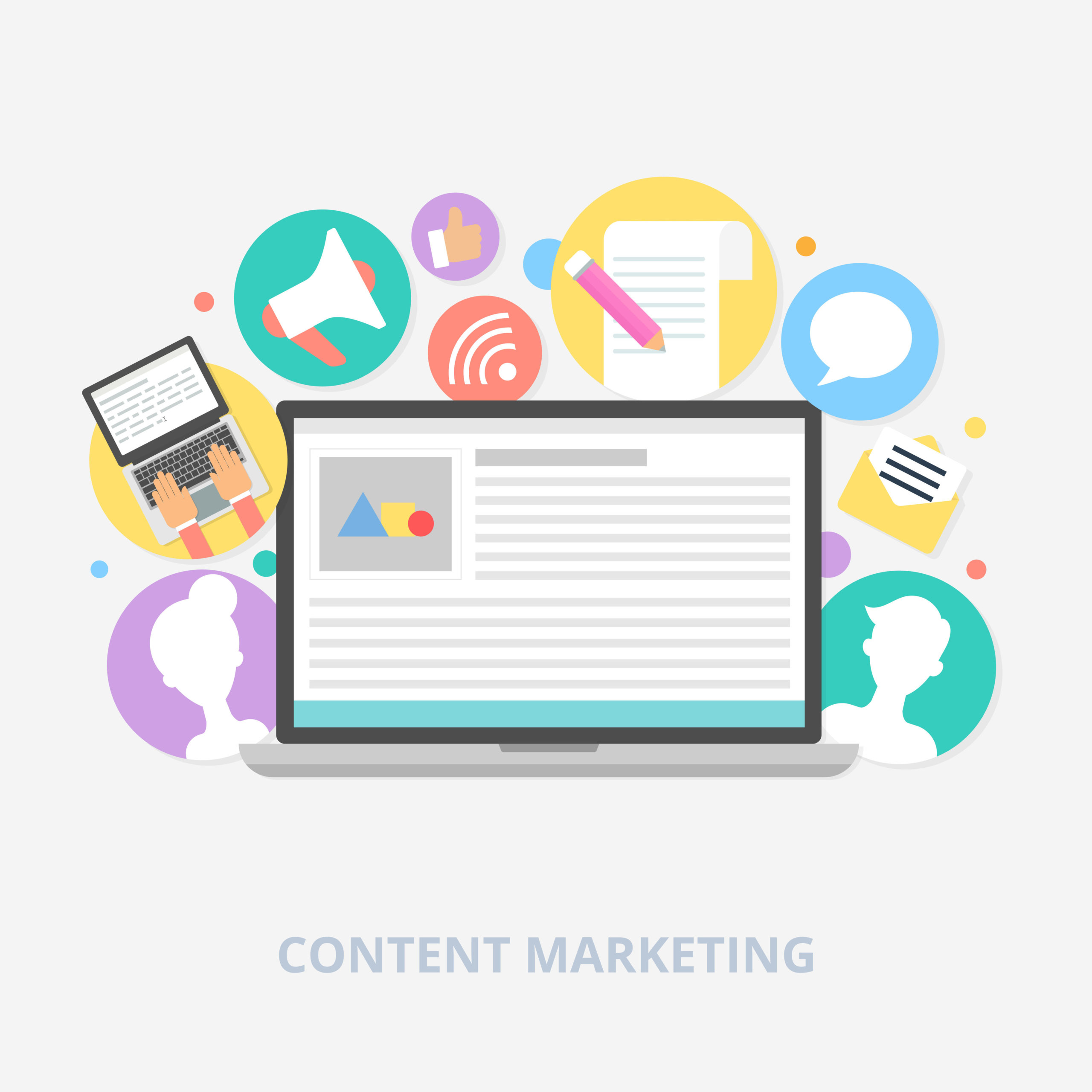 Content marketing concept, vector illustration Content marketing concept