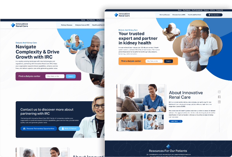 Example of custom website design for healthcare brand – mobile-optimized, SEO-ready site by NOVA Advertising.