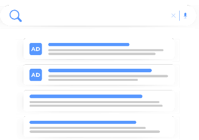 Search engine results with highlighted ads – Google and Facebook ad campaign management by NOVA Advertising.