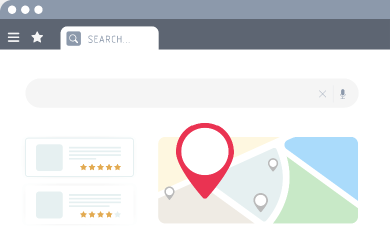Search results with location pin – local and organic SEO strategies for lead generation by NOVA Advertising.