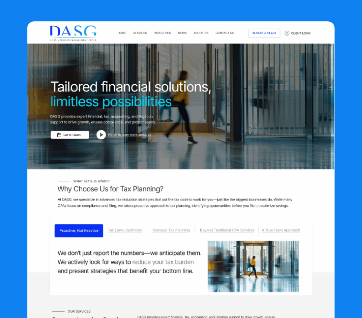 DASG website transformation using Avada theme showing before and after redesign