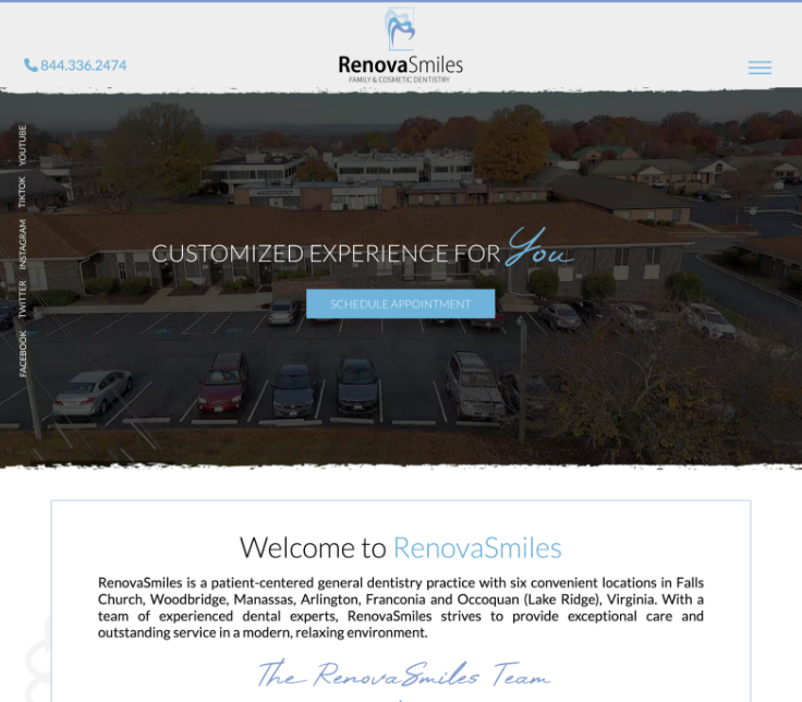 Renova Smiles multi-location dental practice website built with Avada
