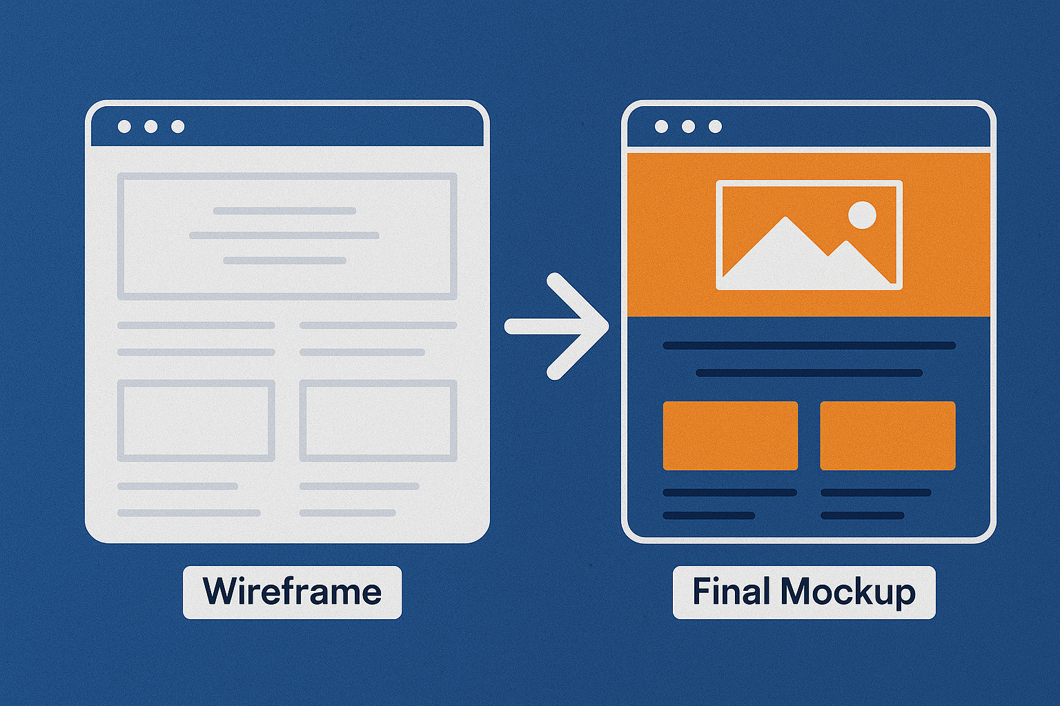 Website design process from wireframes to final mockup