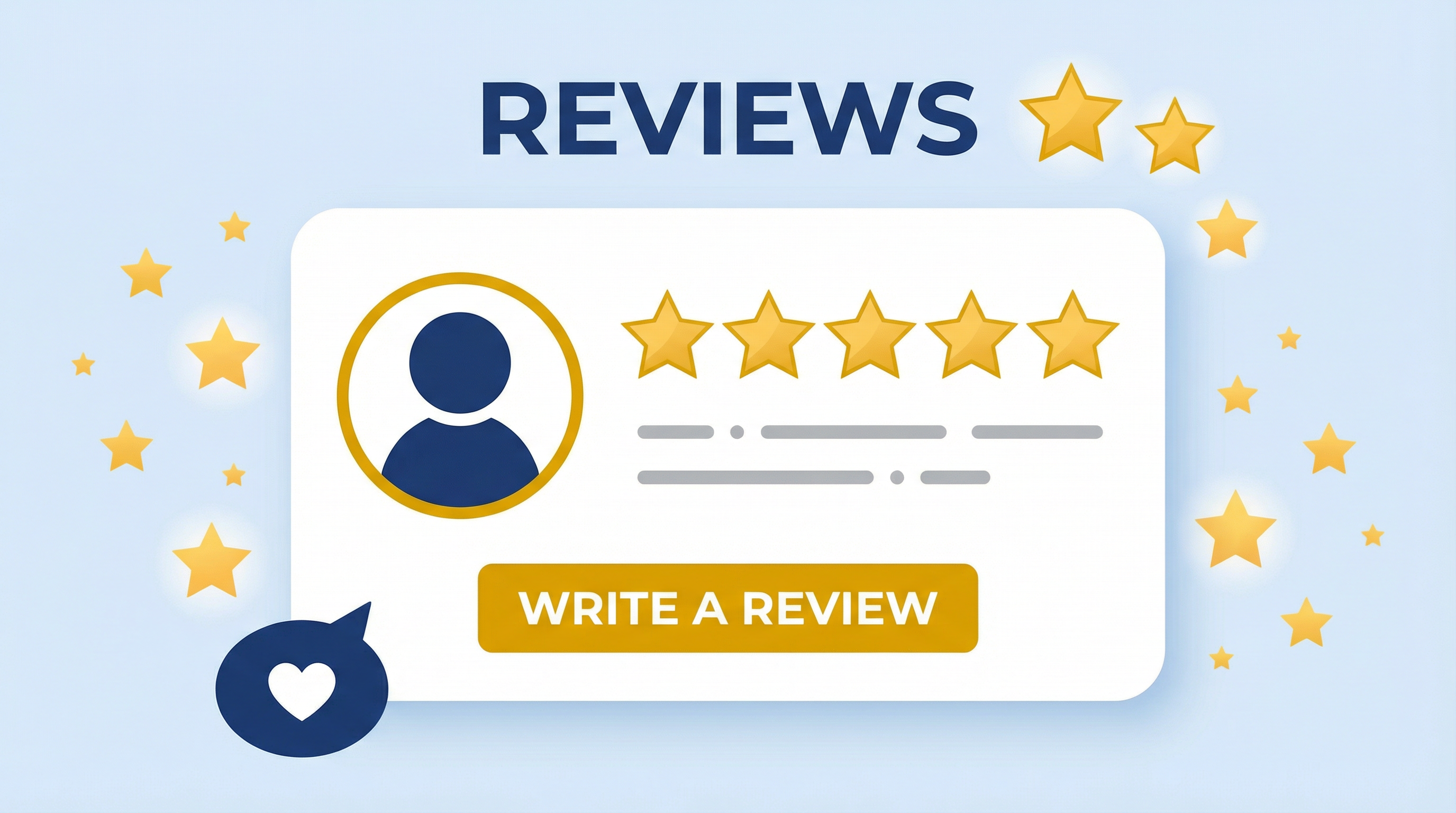 HVAC Reputation Management - Customer Reviews and 5-Star Ratings Online reviews and reputation management for HVAC businesses showing 5-star rating system and write a review call-to-action button