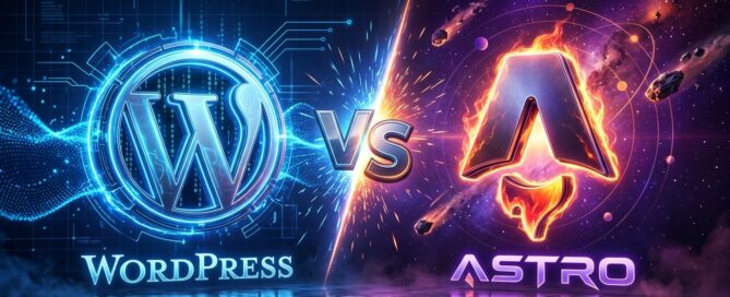 WordPress vs. Astro comparison graphic